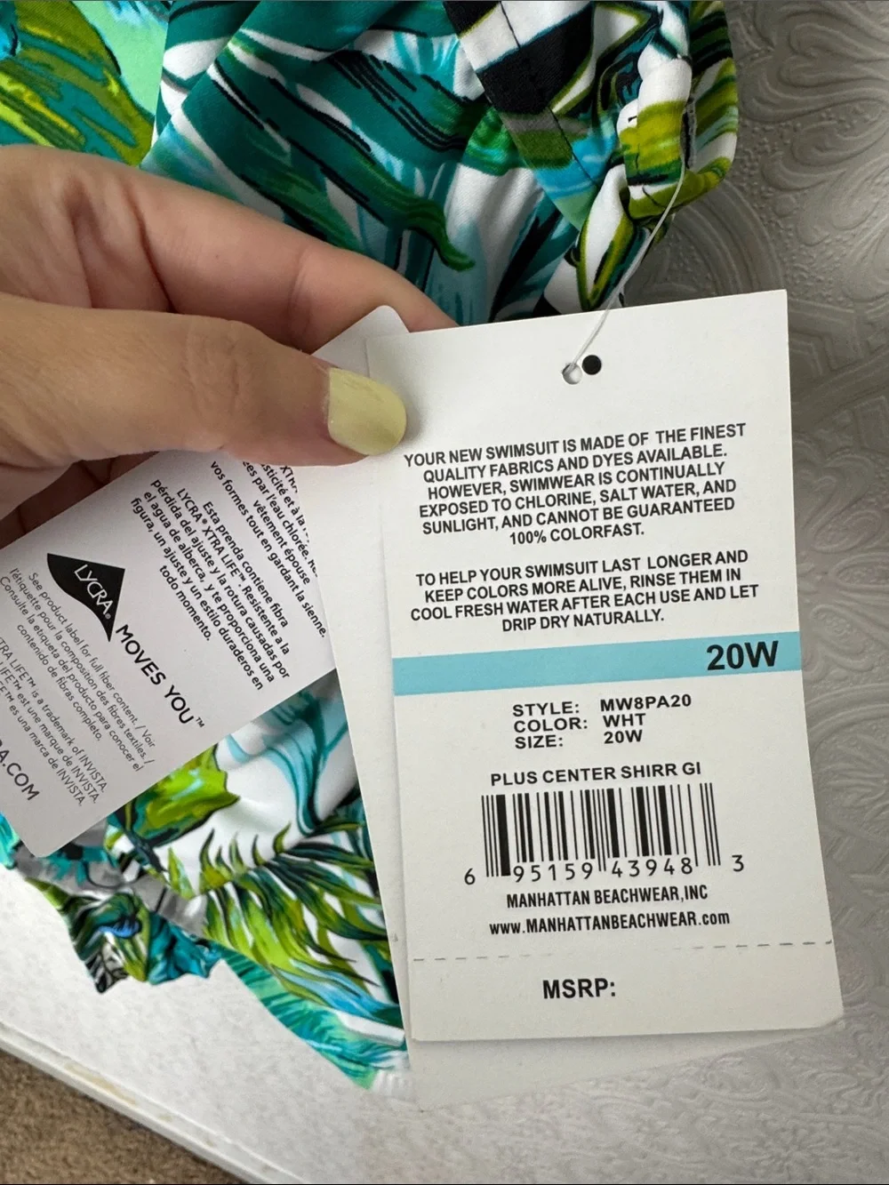 Maxine of Hollywood Tropical One Piece Swimsuit Plus Size 20W Tummy Control NWT - Picture 6 of 10
